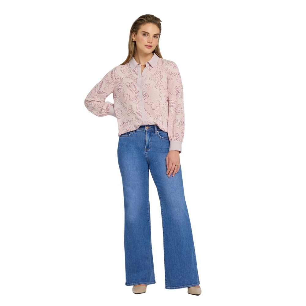NYDJ Jeans Women 20W Mia Palazzo Blue Paradise High Rise Wide Leg NEW